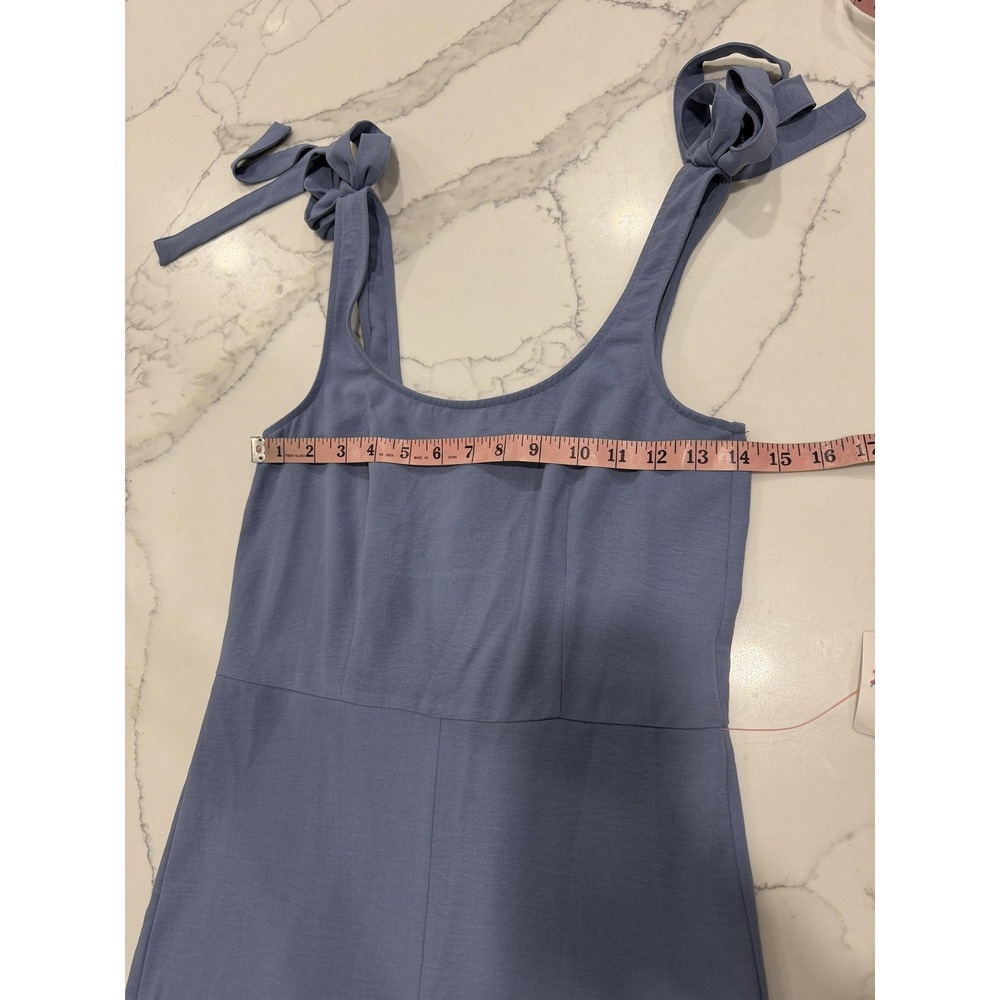 ASOS DESIGN Jumpsuit Womens XS Blue Tie Strap Square Neck Wide Leg Casual - Picture 6 of 10